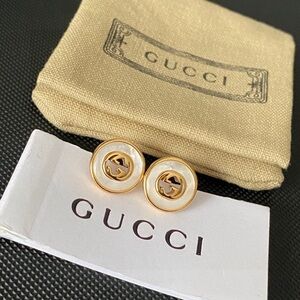 Gold and Cream Women's Earrings